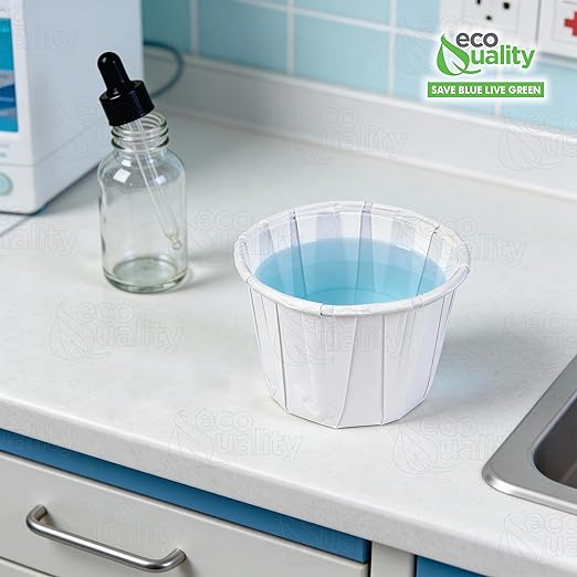 Disposable White Paper Medicine Cup with Rolled Rim