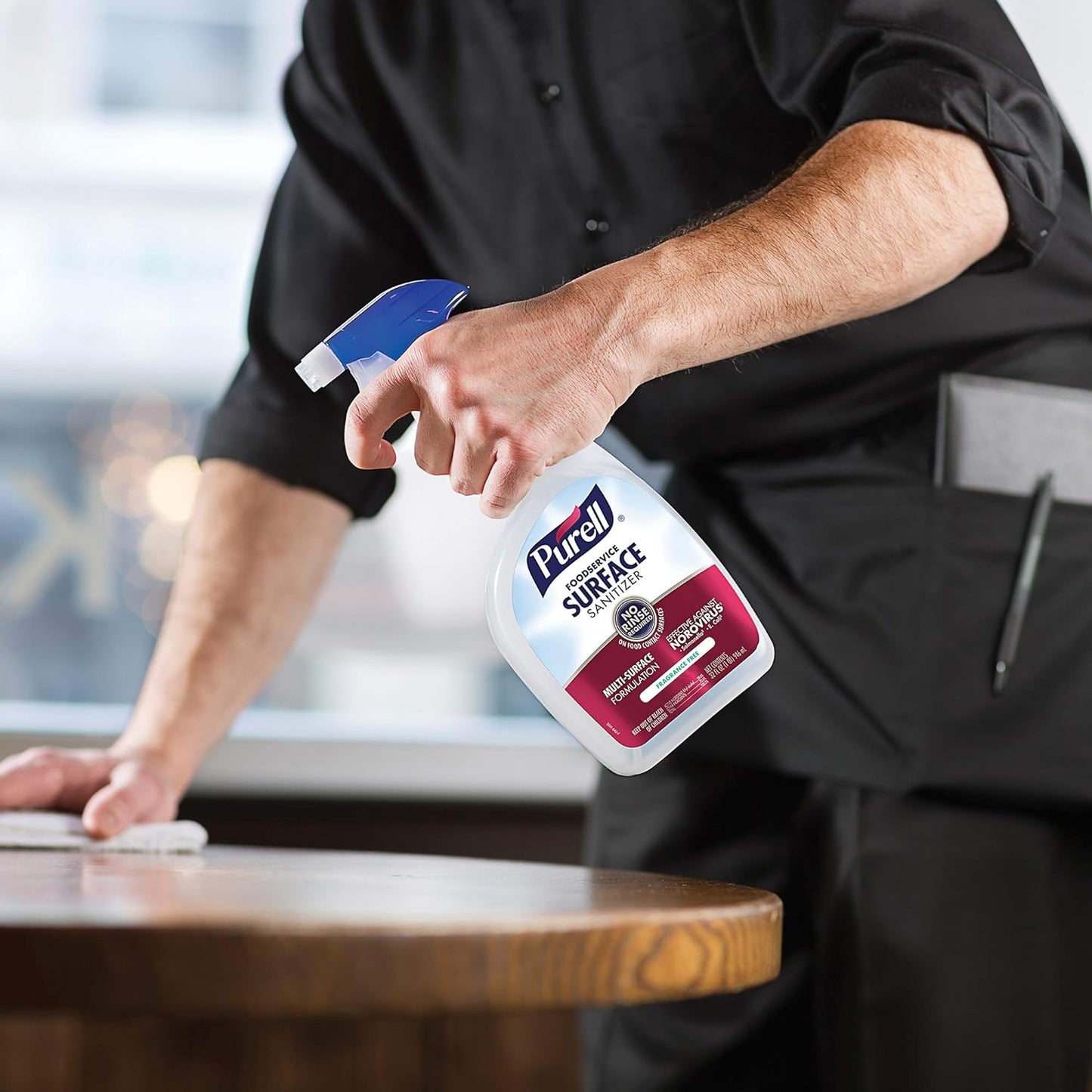 Purell Foodservice Surface Sanitizer Spray 32oz - Fragrance Free Capped Bottle with Spray Trigger