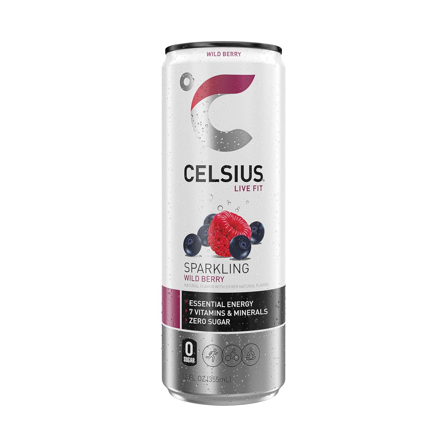 12oz Celsius Original Sparkling Wildberry Energy Drink Pack 12