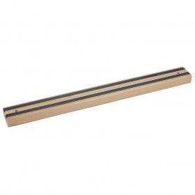 18" magnetic cutlery holder stanton trading features a durable hardwood finish with strong dual magnetic strips for secure knife storage. Designed for easy wall mounting, it provides a space-saving and organized solution for keeping knives and metal utensils within easy reach.