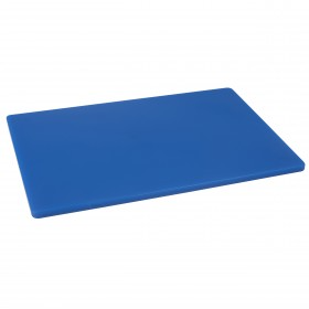 12" x 18" x 1/2" blue plastic cutting board stanton trading designed for safe and efficient food preparation. Made from durable, non-porous material, it resists stains and odors while preventing deep knife grooves. Ideal for both professional and home kitchens, it helps maintain hygiene by reducing cross-contamination.