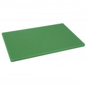 12" x 18" x 1/2" green plastic cutting board stanton trading designed for safe and efficient food preparation. Made from durable, non-porous material, it resists stains and odors while preventing deep knife grooves. Ideal for both professional and home kitchens, it helps maintain hygiene by reducing cross-contamination.