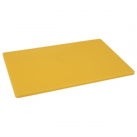 12" x 18" x 1/2" yellow plastic cutting board stanton trading designed for safe and efficient food preparation. Made from durable, non-porous material, it resists stains and odors while preventing deep knife grooves. Ideal for both professional and home kitchens, it helps maintain hygiene by reducing cross-contamination.