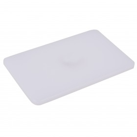 6" x 9" x 1/2" white plastic cutting board stanton trading, compact and durable, ideal for small kitchen tasks such as slicing fruits, vegetables, and herbs. Made from non-porous, stain-resistant material, it prevents bacterial buildup and is easy to clean. Its lightweight design makes it convenient for both professional and home use.