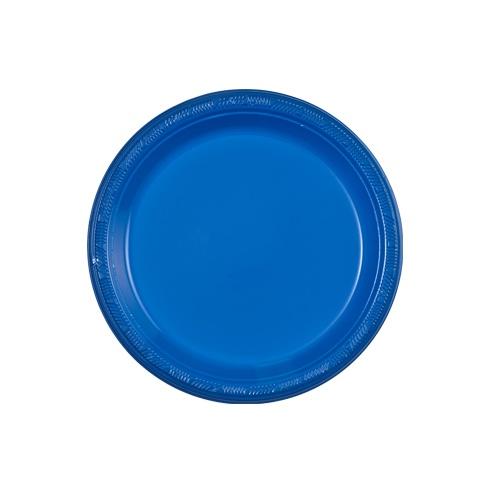 7" Disposable Plastic Plates in Red, White, Blue, Black, Gold, Silver, Pink, Light Blue, Hot Pink. Durable and leak-resistant, perfect for desserts, snacks, parties, catering, and everyday use.