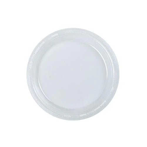 Clear plastic plates in 7", 9", and 10" sizes, perfect for parties, catering, weddings, and events. Durable, disposable, and elegant design for hassle-free dining. Sturdy and eco-friendly for easy cleanup.