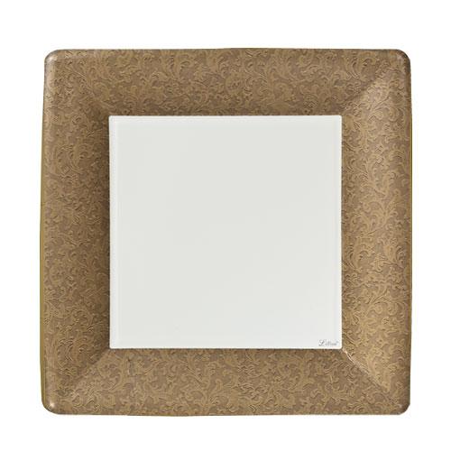 Elegant Textures Gold Square Plates in 7-inch & 10-inch sizes. Perfect for weddings, parties & special events. Stylish, durable, and disposable for a hassle-free dining experience.