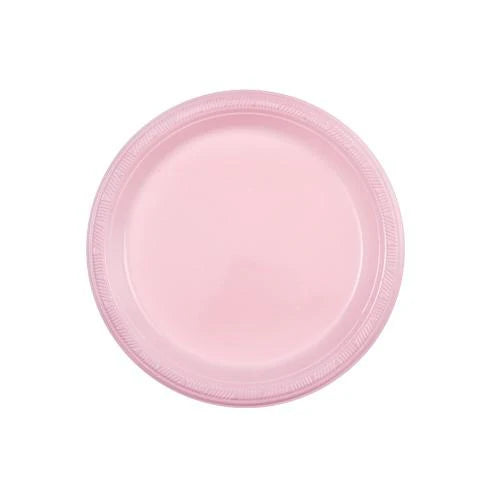 Pink plastic plates in 7", 9", and 10" sizes, perfect for birthdays, baby showers, weddings, and events. Durable, disposable, and stylish design for effortless dining and easy cleanup.