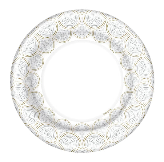 Rays Paper Plates – Stylish disposable plates with a modern sunburst design, available in 8.5-inch and 10.5-inch sizes, perfect for weddings, parties, and special events.