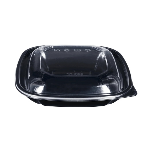 Square Disposable Plastic Salad Bowl with Clear Dome Lids