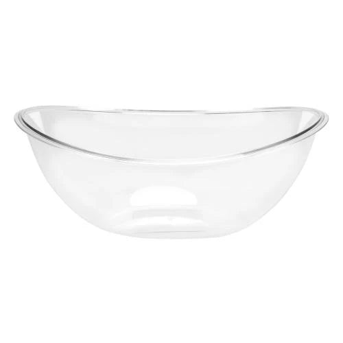 80oz Contoured Clear Plastic Bowl – Durable, stylish serving bowl for parties, events, and gatherings. Ideal for salads, pasta, snacks, and more. Sleek design for easy and elegant entertaining.