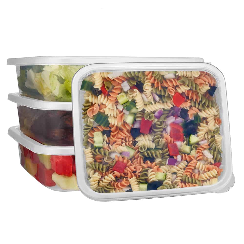 80oz Square Container with Lid – durable, leak-resistant, and ideal for meal prep, catering, takeout, and storage. Food-safe, reusable, and perfect for large portions. Secure lid keeps food fresh.