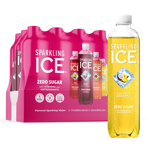 17oz Sparkling Ice Pink Variety Pack Flavored Sparkling Water Drink