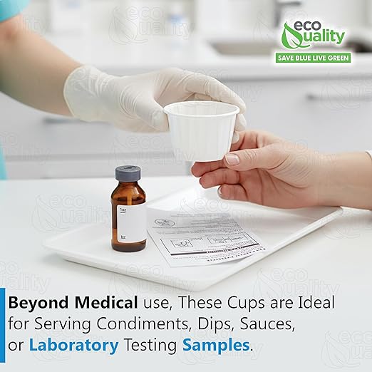 Disposable White Paper Medicine Cup with Rolled Rim