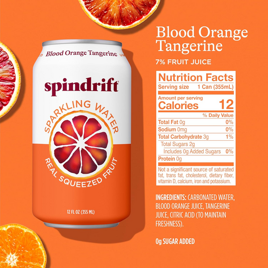 16oz Spindrift Sparkling Water Blood Orange Flavor Drink