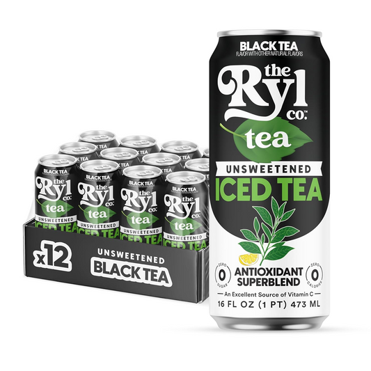 16oz Ryl Unsweetened Iced Black Tea Antioxidant Blend Zero Sugar Drink