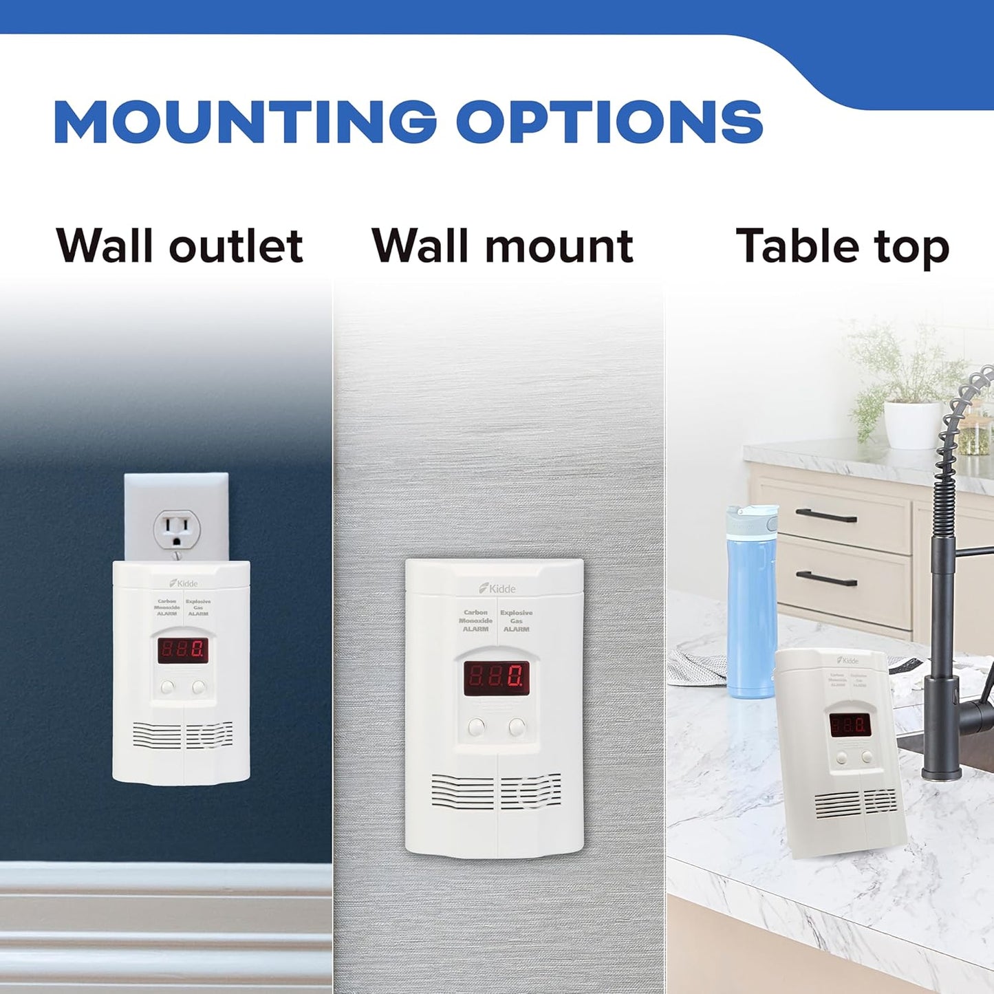 Kidde Carbon Monoxide and Explosive Gas Alarm with Digital Plug-In