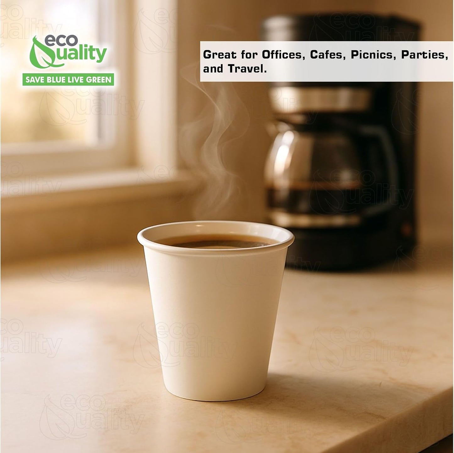 4oz Disposable White Paper Hot Espresso Cups