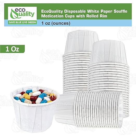 Disposable White Paper Medicine Cup with Rolled Rim