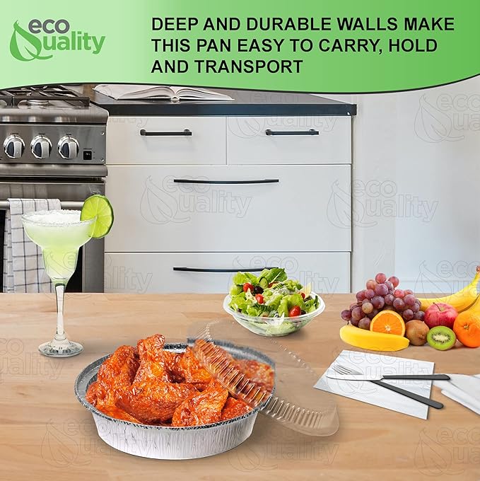 Disposable Round Aluminum Foil Takeout Pans with Clear Dome Lids