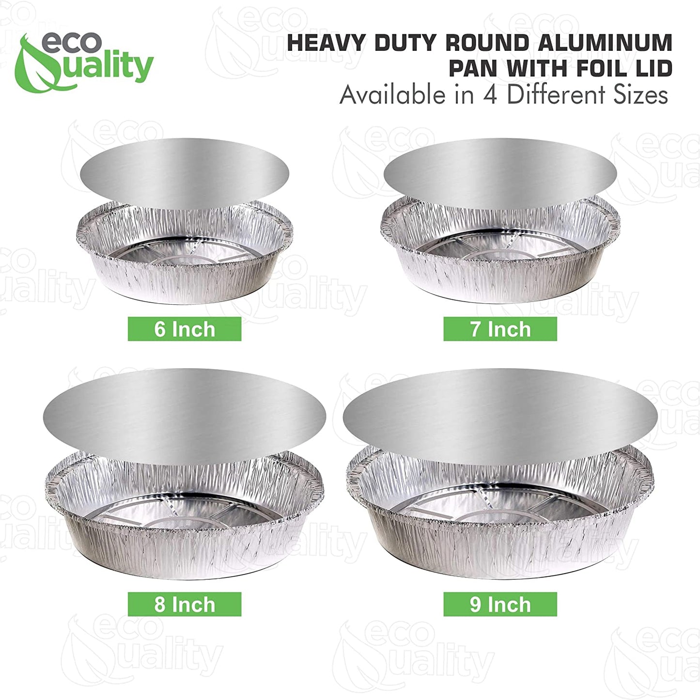 Disposable Round Aluminum Foil Takeout Pans with Flat Board Lids