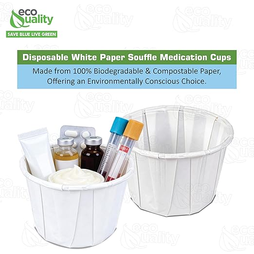Disposable White Paper Medicine Cup with Rolled Rim