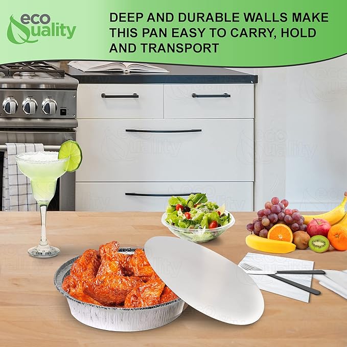 Disposable Round Aluminum Foil Takeout Pans with Flat Board Lids