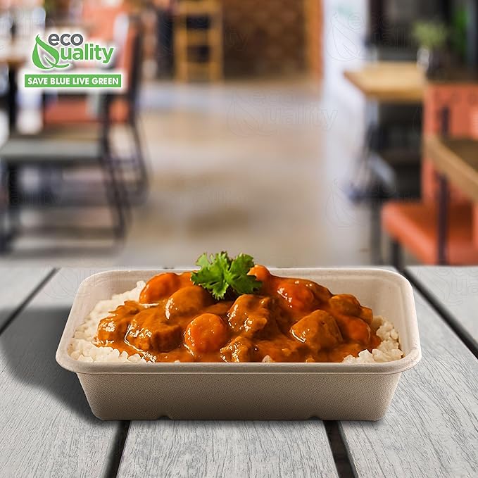 Compostable Rectangular Sugarcane Container Bowl