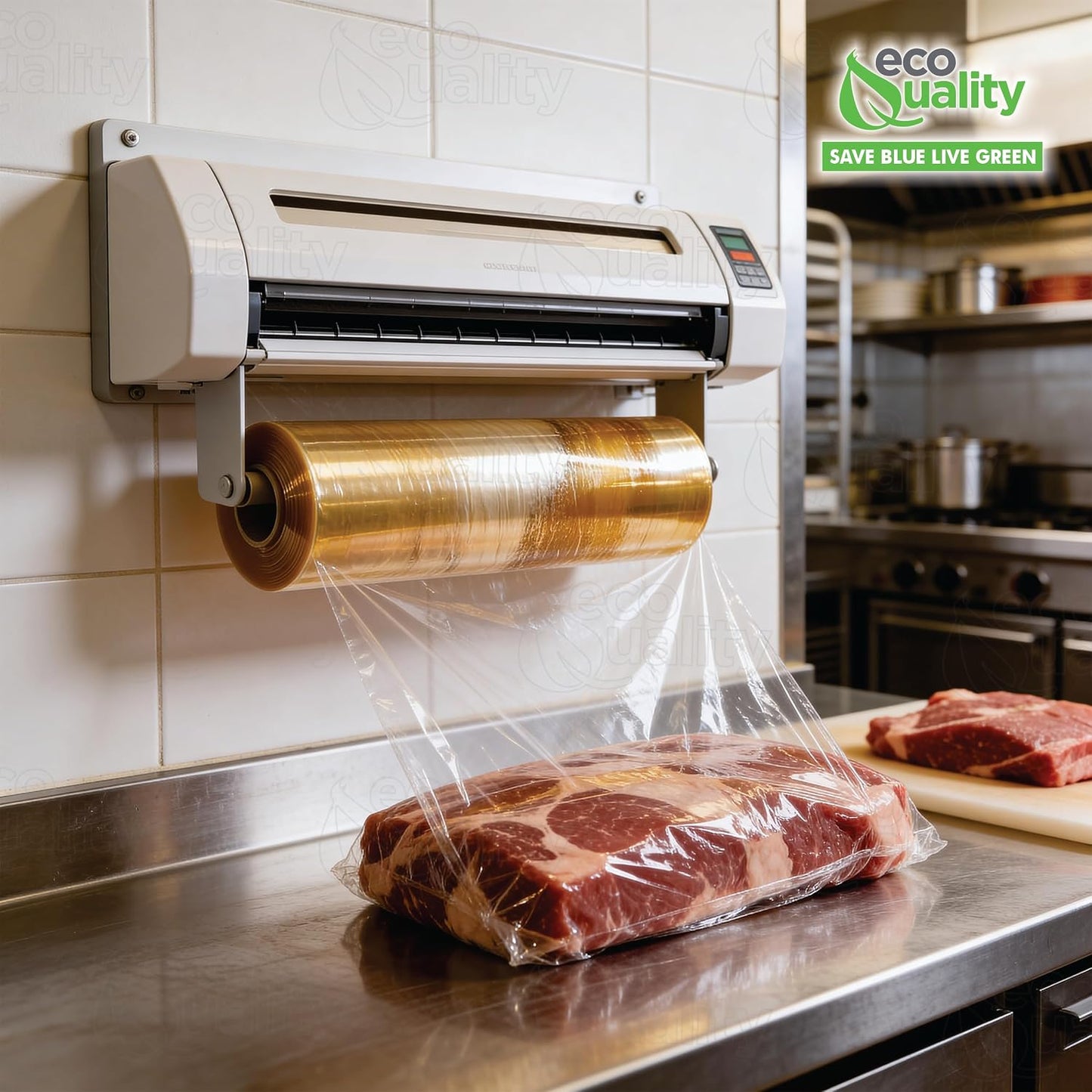 Bio Meat Film 4000 Feet - Commercial Food Grade Plastic Wrap Roll