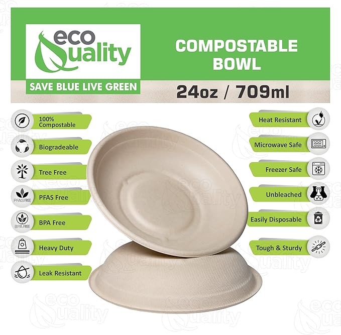Compostable Round Sugarcane Container Bowl