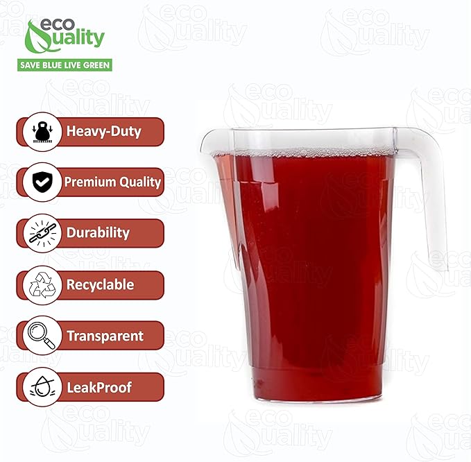 60oz Crystal Clear Plastic Beverage Carafe Pitcher