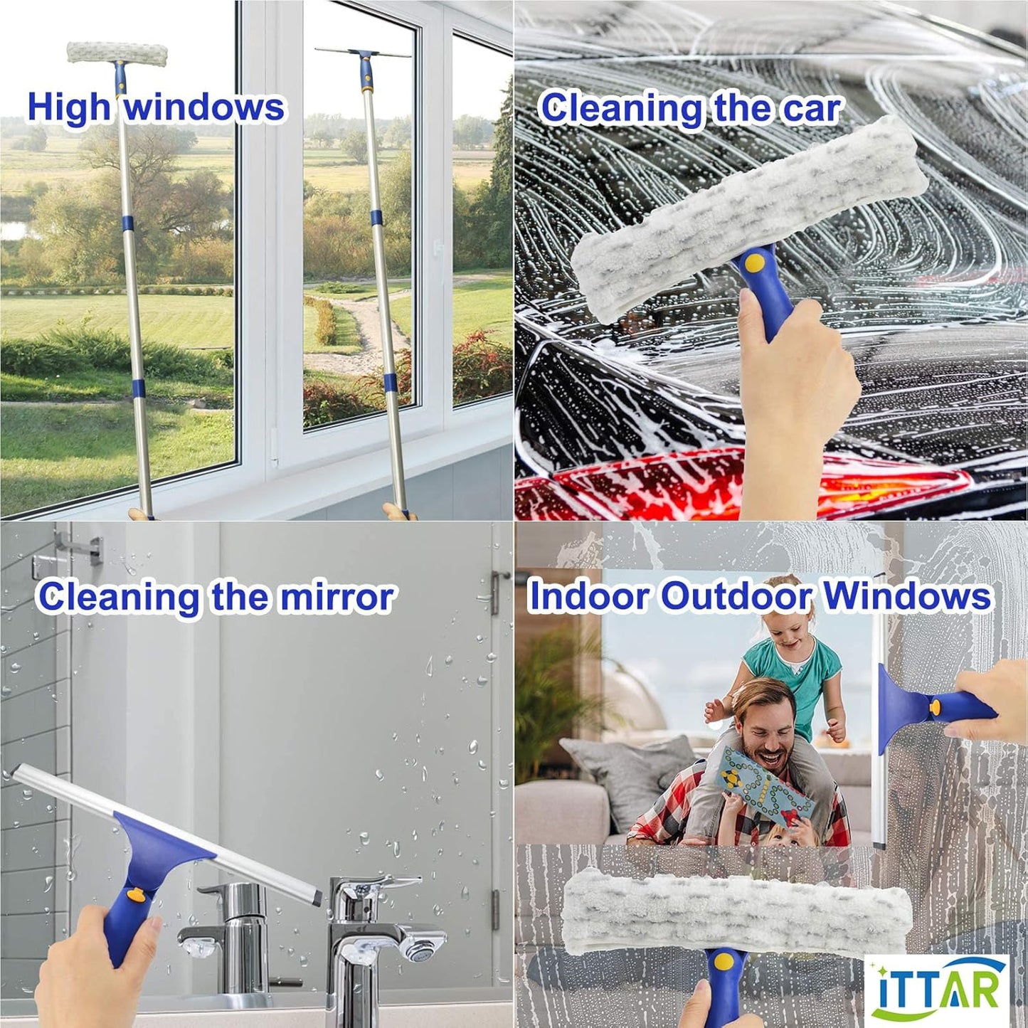 Ittar Window Squeegee Cleaning Kit Window Washing Equipment