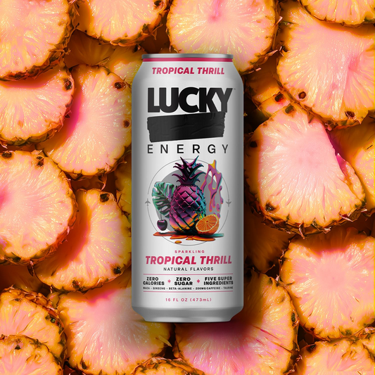 16oz Lucky Energy Sparkling Tropical Thunder Can Drink
