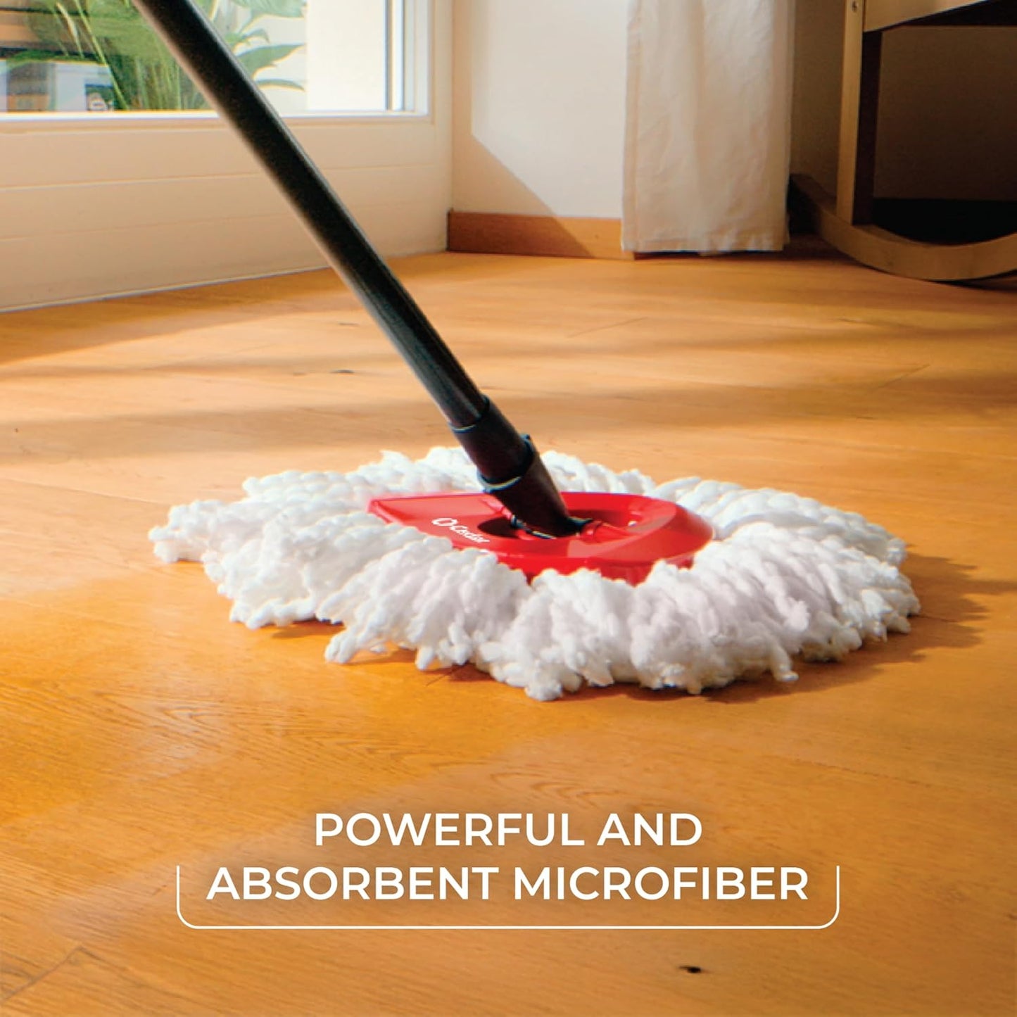 O-Cedar Easywring Microfiber Spin Mop with Bucket Red Gray