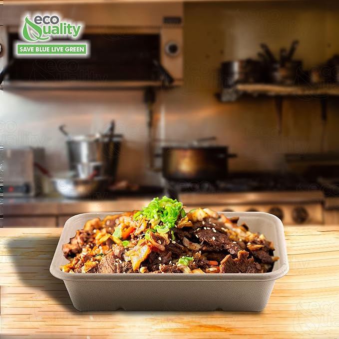 Compostable Rectangular Food Containers with Lids