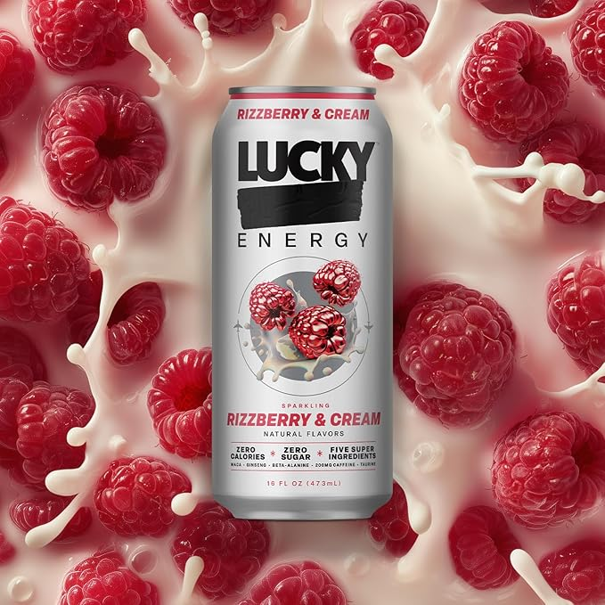 16oz Lucky Energy Sparkling Rizzberry and Cream Can Drink