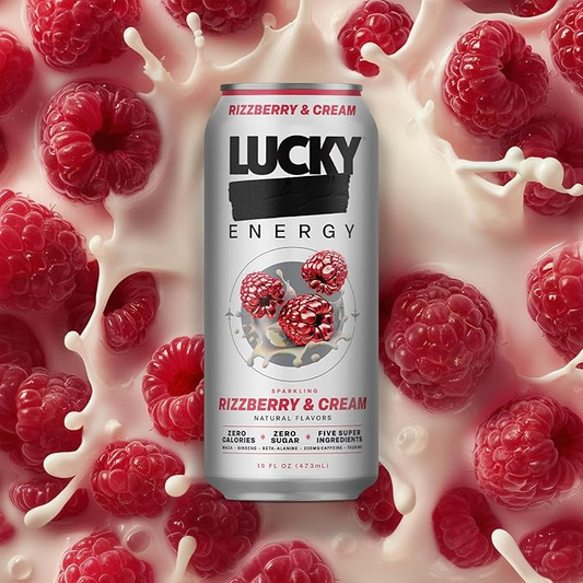 16oz Lucky Energy Sparkling Rizzberry and Cream Can Drink