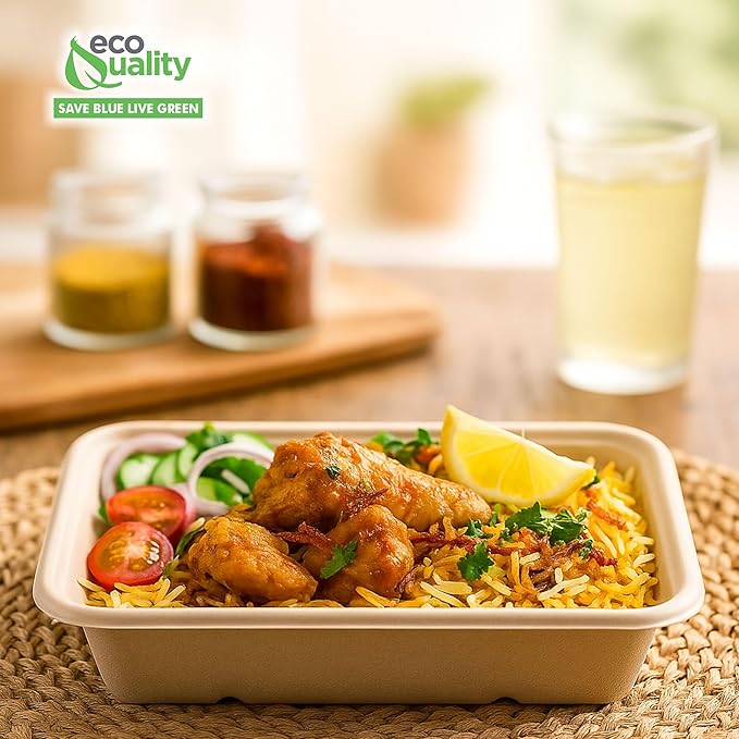 Compostable Rectangular Sugarcane Container Bowl