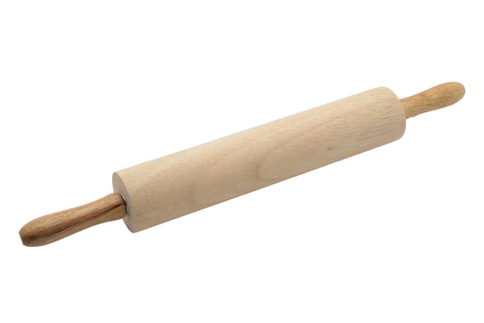 hardwood rolling pin features a 2-3/4" diameter and a 13" barrel, providing a smooth and sturdy surface for rolling dough. The ergonomic handles ensure a comfortable grip, making it ideal for baking and pastry preparation. Durable and easy to clean, this classic rolling pin is a great addition to any kitchen.