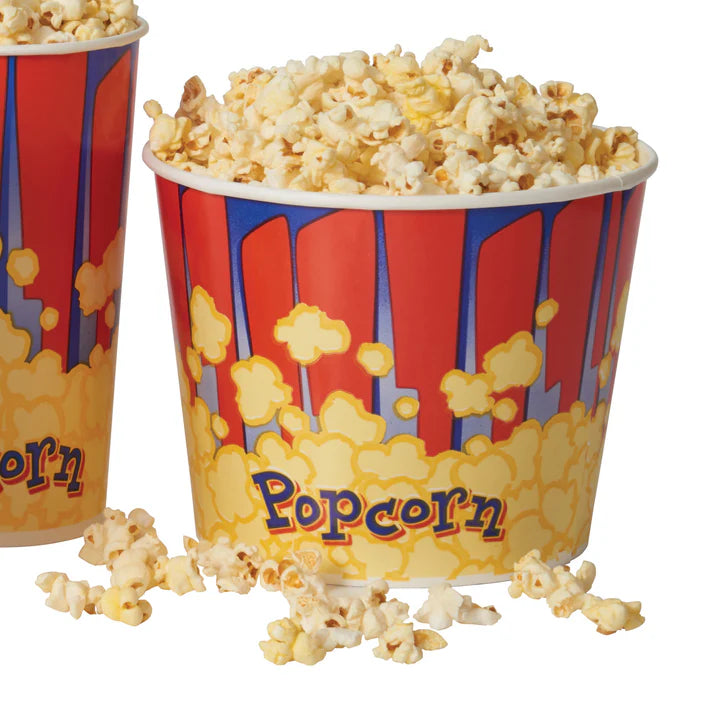 Benchmark Popcorn Tubs these bags are thoughtfully crafted ensuring that the rich and flavorful butter stays securely contained within, preventing any unwarranted leakage. The addition of this protective feature not only preserves the integrity of the popcorn but also enhances the overall consumer experience.