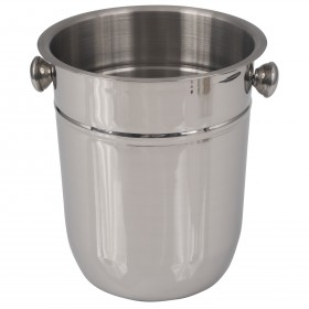 Champagne/wine bucket stanton trading crafted from high-quality stainless steel, providing durability and a sleek, polished look. Designed without a stand, it features sturdy side handles for easy carrying and a spacious interior to keep bottles chilled. Ideal for restaurants, bars, and home entertaining