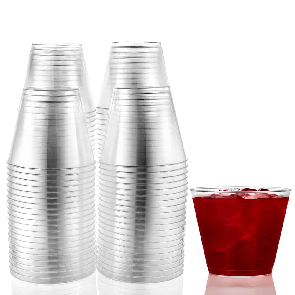 8oz clear tall plastic tumbler, disposable drink cup, perfect for parties, weddings, catering, and events, elegant design, durable, lightweight, easy cleanup, ideal for cold beverages.