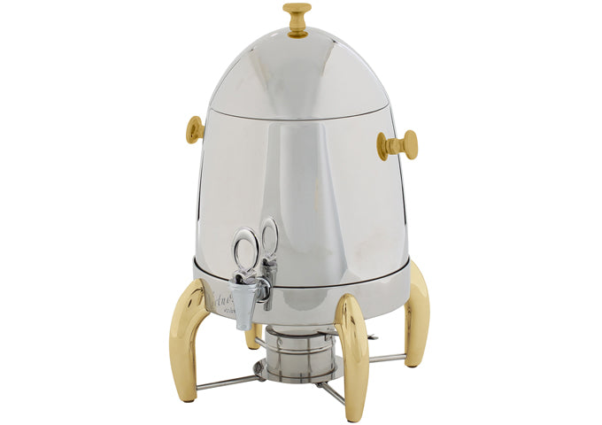Winco 903A-905B 3 & 5-Gal Coffee Urn, Gold Accent & Stainless Steel