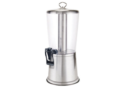 Winco 904 2.25 Gal Beverage Dispenser with Ice Core & Steel Lid/Base
