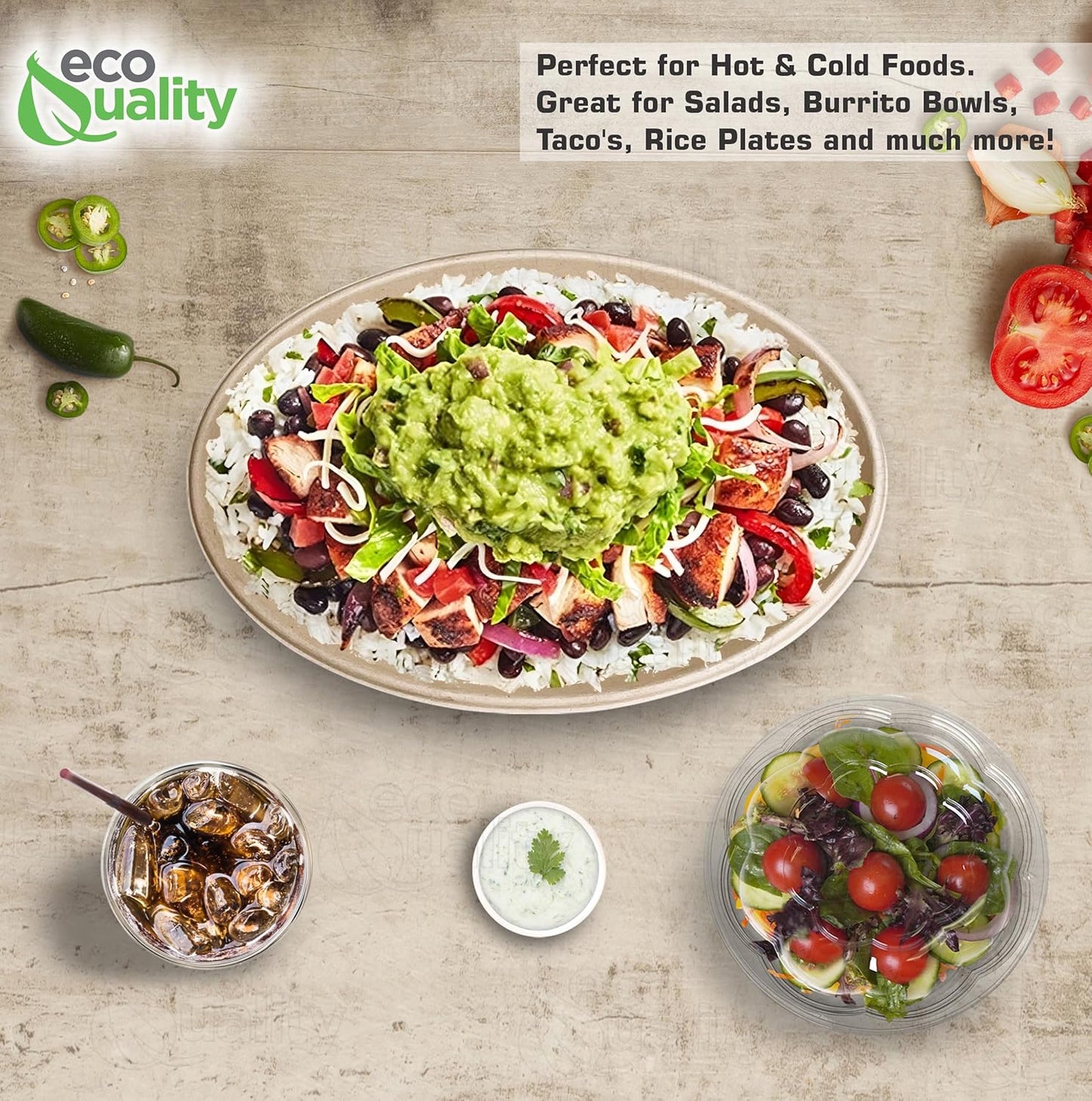 Oval Disposable Compostable Paper Burrito Bowls