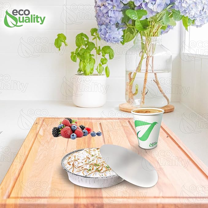 Disposable Round Aluminum Foil Takeout Pans with Flat Board Lids