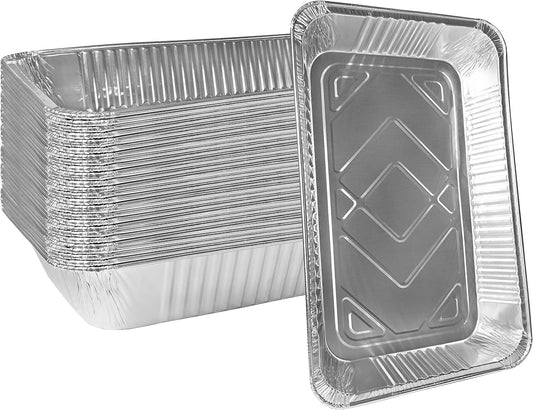 Disposable 21" x 13" Full Size Medium Aluminum Foil Roasting and Steam Pans