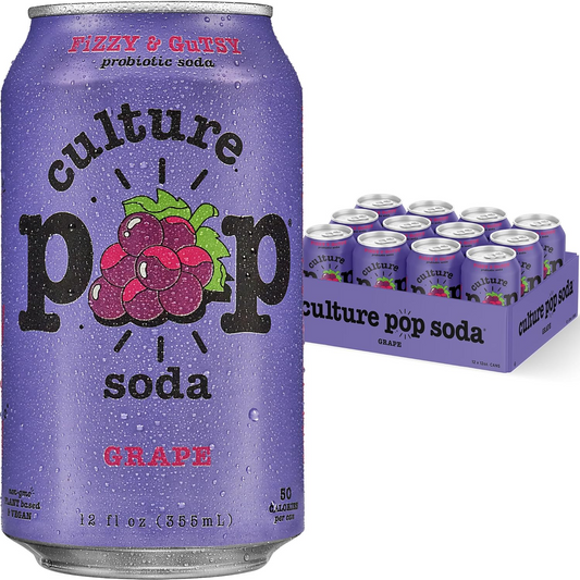 12oz Culture Pop Grape Fizzy & Gutsy Probiotic Soda Drink