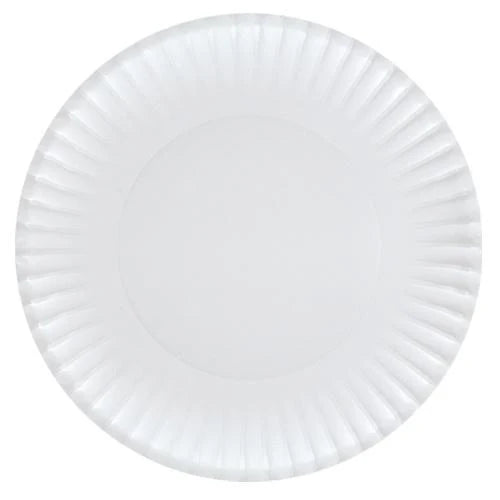 9" White Heavy-Duty Paper Plates – sturdy, disposable, and perfect for meals, snacks, and desserts. Ideal for parties, catering, picnics, and events. Strong design prevents bending and leaking.