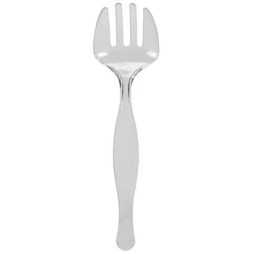 9" Serving Fork – Black and clear plastic serving fork for catering, buffets, and events. Durable, elegant, and disposable, ideal for serving meats, salads, and pasta with ease at any gathering.